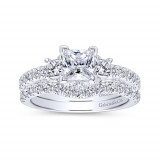 Gabriel & Co. 14k White Gold Entwined 3 Stone Engagement Ring - ER12662S3W44JJ photo 4