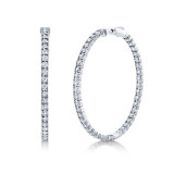 Shy Creation 14k White Gold Diamond Hoop Earrings - SC55006173 photo