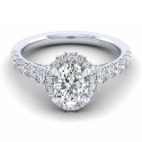 Gabriel & Co. 14k White Gold Entwined Halo Engagement Ring - ER12764O4W44JJ photo