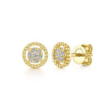 Gabriel & Co. 14k Yellow Gold Bujukan Diamond Stud Earrings - EG13355Y45JJ photo