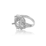 Roman & Jules 14k White Gold Halo Engagement Ring - 1130-1 photo