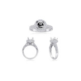 Roman & Jules 14k White Gold Halo Engagement Ring - 1075-1 photo 2