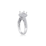 Roman & Jules 14k White Gold Halo Engagement Ring - 1075-1 photo 3