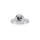 Roman & Jules 14k White Gold Halo Engagement Ring - 1075-1 photo