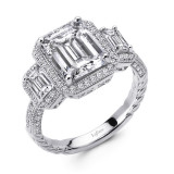 Lafonn Classic Sterling Silver Simulated Diamond Ring photo