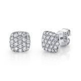 Shy Creation 14k White Gold Diamond Pave Stud Earrings - SC22004417 photo