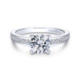 Gabriel & Co. 14k White Gold Contemporary Straight Engagement Ring - ER14400R4W44JJ photo