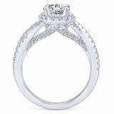 Gabriel & Co. 14k White Gold Entwined Halo Engagement Ring - ER12774O4W44JJ photo 2
