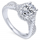 Gabriel & Co. 14k White Gold Entwined Halo Engagement Ring - ER12774O4W44JJ photo 3