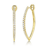 Shy Creation 14k Yellow Gold Diamond Hoop Earrings - SC22005497 photo