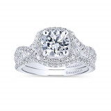 Gabriel & Co. 14k White Gold Rosette Halo Engagement Ring - ER12680R4W44JJ photo 4