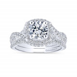 Gabriel & Co. 14k White Gold Rosette Halo Engagement Ring - ER12680R4W44JJ photo 4