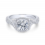 Gabriel & Co. 14k White Gold Rosette Halo Engagement Ring - ER12680R4W44JJ photo