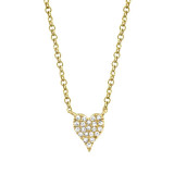 Shy Creation 14k Yellow Gold Diamond Pave Heart Necklace - SC55006733 photo