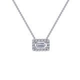 Lafonn Baguette Halo Necklace - N0105CLP18 photo