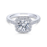 Gabriel & Co. 14k White Gold Victorian Halo Engagement Ring - ER11292W44JJ photo