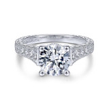 Gabriel & Co. 14k White Gold Victorian Straight Engagement Ring - ER12282R8W44JJ photo