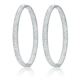 Roman & Jules 14k White Gold Diamond Hoops - KE1414W-3 photo