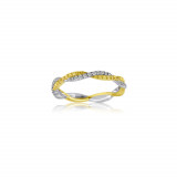 Roman & Jules 14k Two Tone Gold Yellow and White Diamond Twist Band - KR2381WY-BA photo