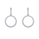 Lafonn Platinum Open Circle Drop Earrings - E0525CLP00 photo