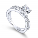 Gabriel & Co. 14k White Gold Contemporary Twisted Engagement Ring - ER13880R4W44JJ photo 3