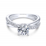 Gabriel & Co. 14k White Gold Contemporary Twisted Engagement Ring - ER13880R4W44JJ photo