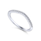 Gabriel & Co. 14k White Gold Contemporary Curved Wedding Band - WB12649M4W44JJ photo 3