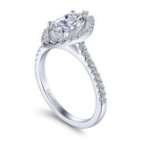 Gabriel & Co. 14k White Gold Contemporary Halo Engagement Ring - ER6419M4W44JJ photo 3