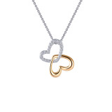 Lafonn Double-Heart Shadow Necklace - N0141CLT18 photo