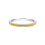 Gabriel & Co. 14k White Gold Citrine Stackable Ring photo