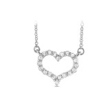 Louis Creations 14k White Gold Diamond Heart Pendant - PRL1290-025 photo