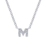 Gabriel & Co. 14k White Gold Lusso Diamond Initial Necklace - NK4577M-W45JJ photo