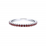 Gabriel & Co. 14k White Gold Garnet Stackable Diamond Ring photo