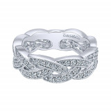 Gabriel & Co. 14k White Gold Stackable Diamond Ring - LR5673W45JJ photo