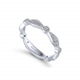 Gabriel & Co. 14k White Gold Diamond Stackable Ladies' Ring photo 3