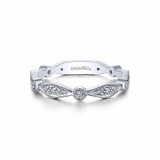 Gabriel & Co. 14k White Gold Diamond Stackable Ladies' Ring photo