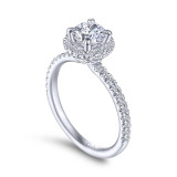 Gabriel & Co. 14k White Gold Contemporary Halo Engagement Ring - ER14664R3W44JJ photo 3