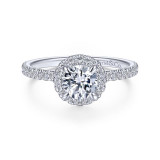 Gabriel & Co. 14k White Gold Contemporary Halo Engagement Ring - ER14664R3W44JJ photo