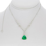 Roman & Jules 18k White Gold Emerald Necklace - KN4140WEM-1 photo 2