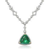 Roman & Jules 18k White Gold Emerald Necklace - KN4140WEM-1 photo