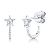 Shy Creation 14k White Gold Diamond Star Earrings - SC55004608 photo