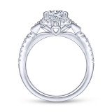 Gabriel & Co. 14k White Gold Art Deco Halo Engagement Ring - ER14411R4W44JJ photo 2