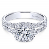 Gabriel & Co. 14k White Gold Contemporary Halo Engagement Ring - ER8605W44JJ photo