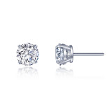 Lafonn Platinum Solitaire Stud Earrings - E0543CLP00 photo