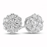 Louis Creations 14k White Gold Stud Earrings - ERL1188K-075 photo