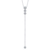 Shy Creation 14k White Gold Diamond Lariat Necklace - SC55002606 photo