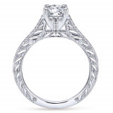 Gabriel & Co. 14k White Gold Victorian Straight Engagement Ring - ER12282R3W44JJ photo 2