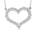 Louis Creations 14k White Gold Diamond Heart Pendant - PRL1290-200 photo