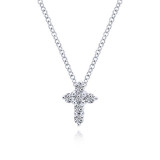 Gabriel & Co. 14k White Gold Faith Diamond Necklace - NK1370W45JJ photo