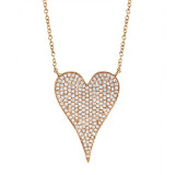 Shy Creation 14k Rose Gold Diamond Heart Necklace - SC55002483 photo